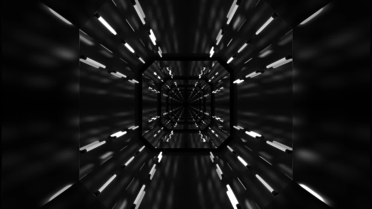 Technological Looped Abstract Background Hallway Tunnel