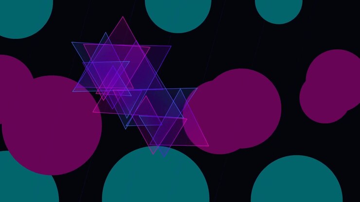 Sfondo astratto in movimento con forme geometriche fluttuanti