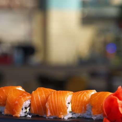 decorated tasty japanese rolls