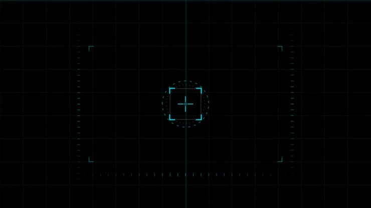 Digital Camera Viewfinder Interface Overlay with Grid