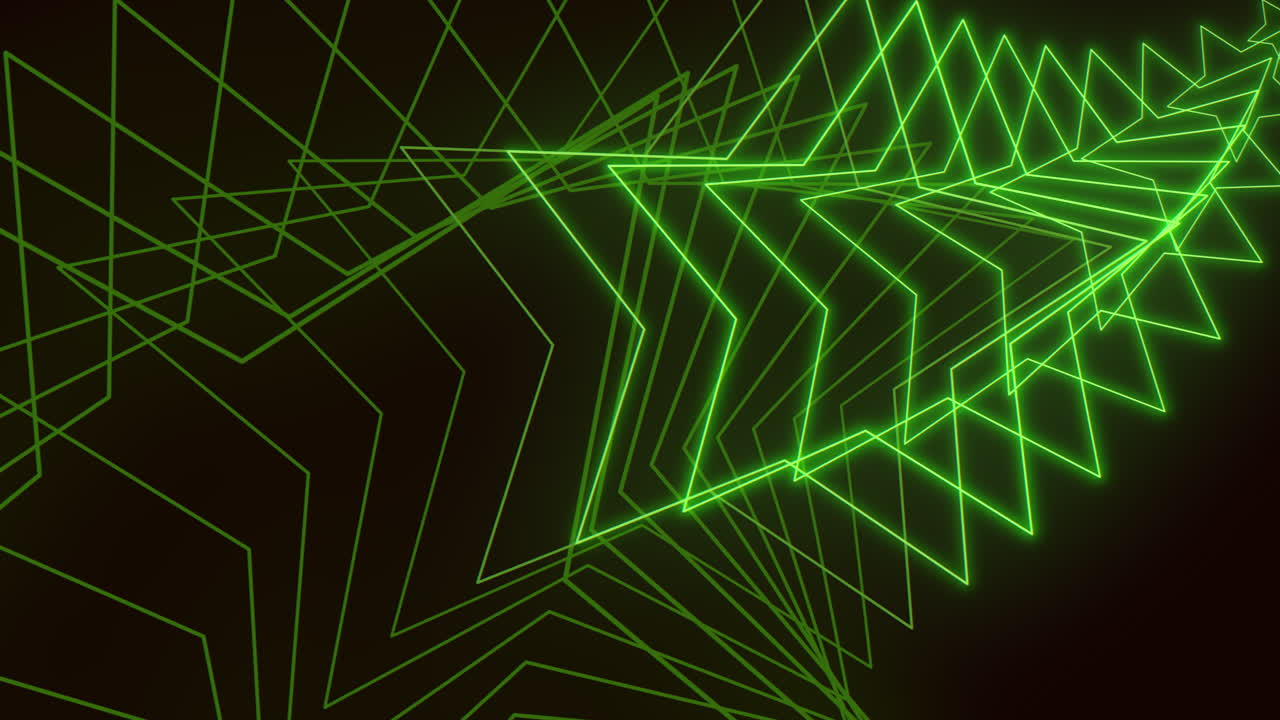 líneas de repetición de neón verde en degradado negro