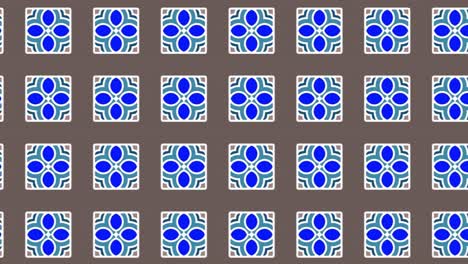 decoración florida animación de azulejos de bucle azul índigo oscuro