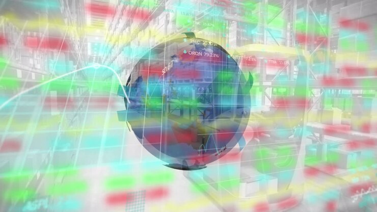 Animazione di elaborazione di dati finanziari con iglobe