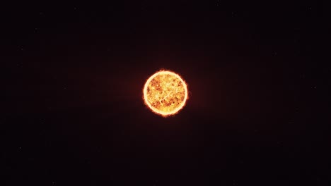 the sun in space. wide black background