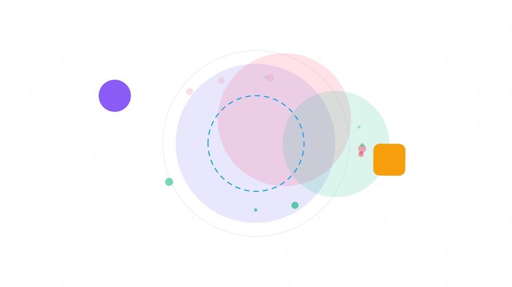 Abstract Motion Graphics with Overlapping Geometric Shapes