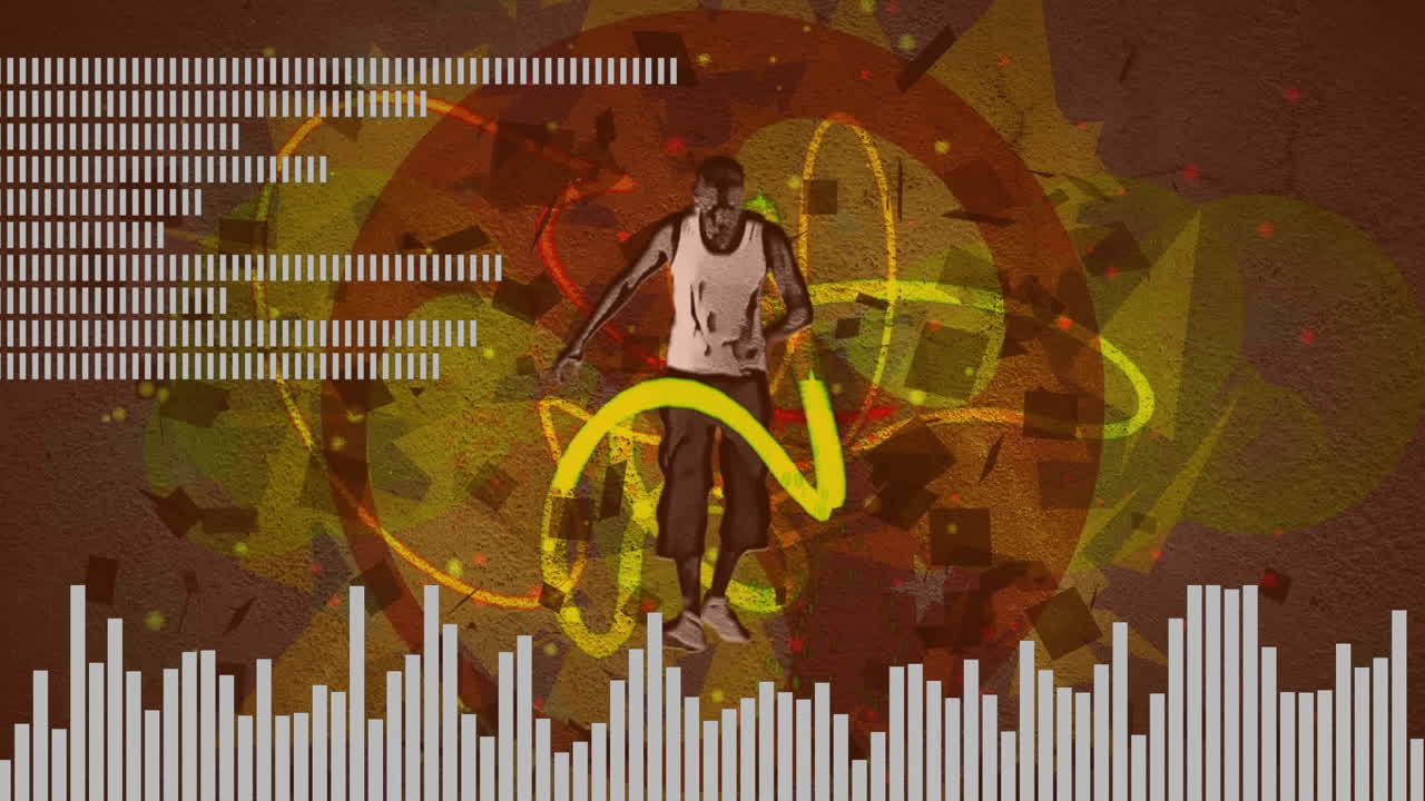 composición digital de un hombre bailando al ritmo