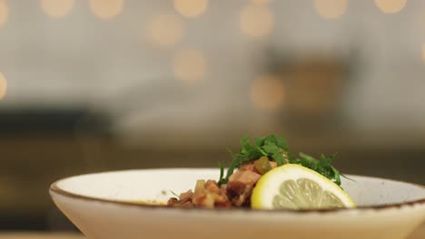 chef preparing a soup dish