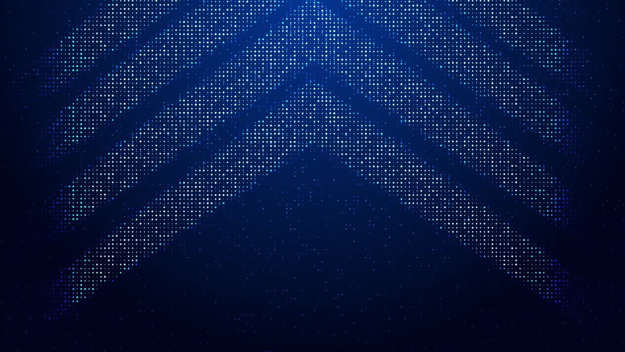 Digital arrow particles moves upward symbolizing growth progress rise for financial success themes