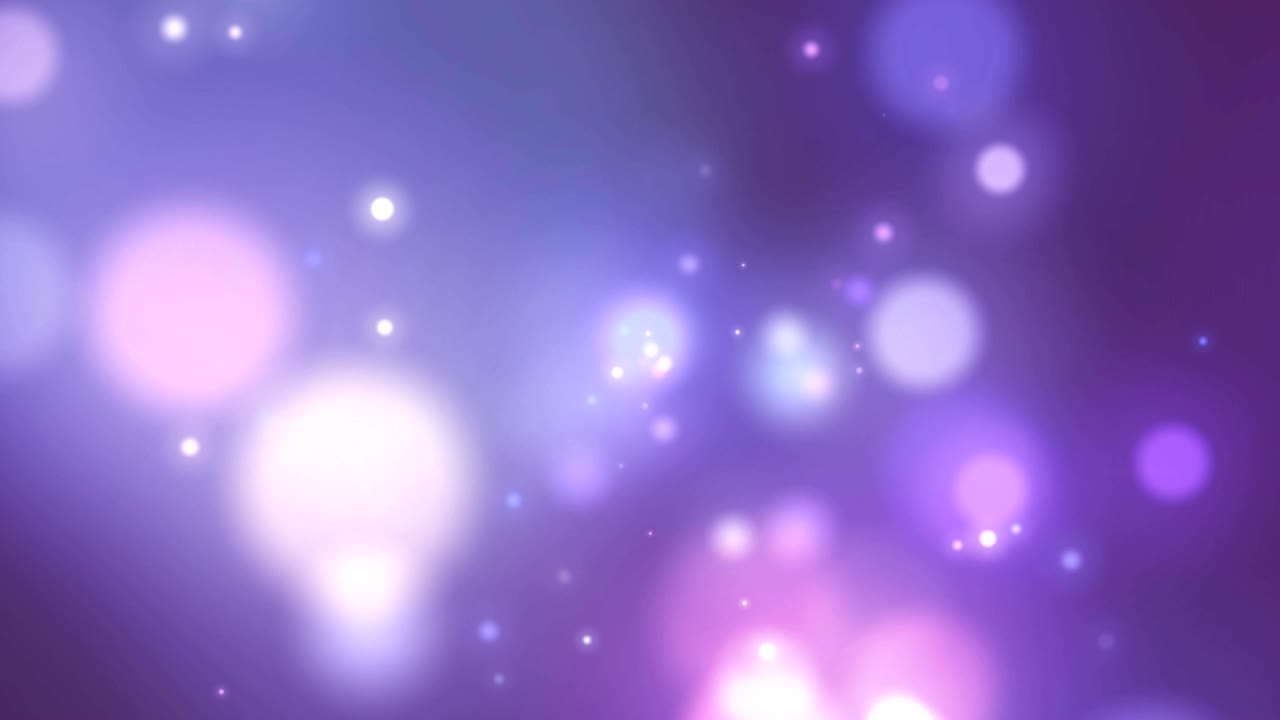 animación de manchas blancas brillantes de luz que se mueven en movimiento hipnótico sobre un fondo púrpura