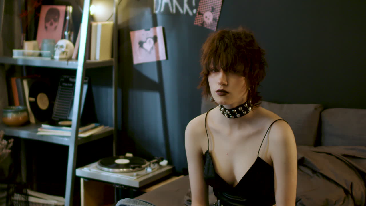 침실에 있는 소녀