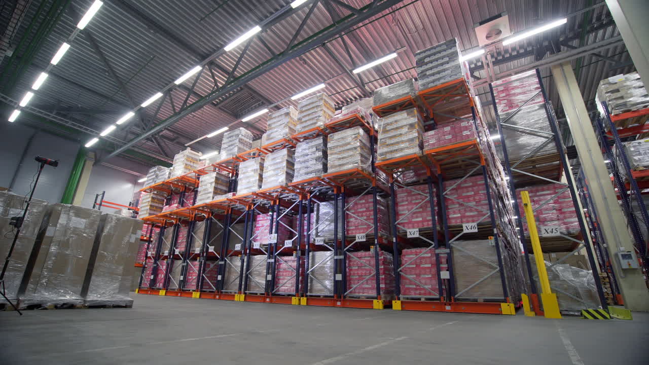 Warehouse Interior with Pallet Racking and Cold Storage