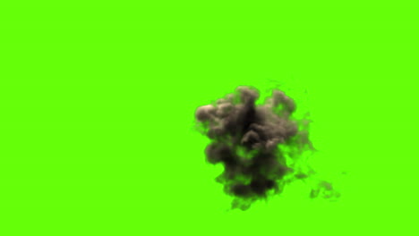 smoke and dust cloud dissipating on green screen