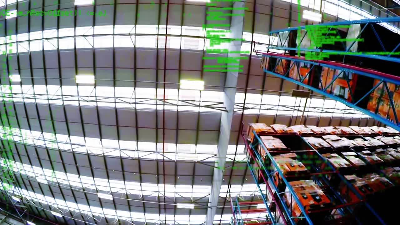 비어있는 창고에서 데이터 처리의 애니메이션