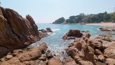 cala sant frances , blanes girona costa brava , beach, road to the sea, mediterranean