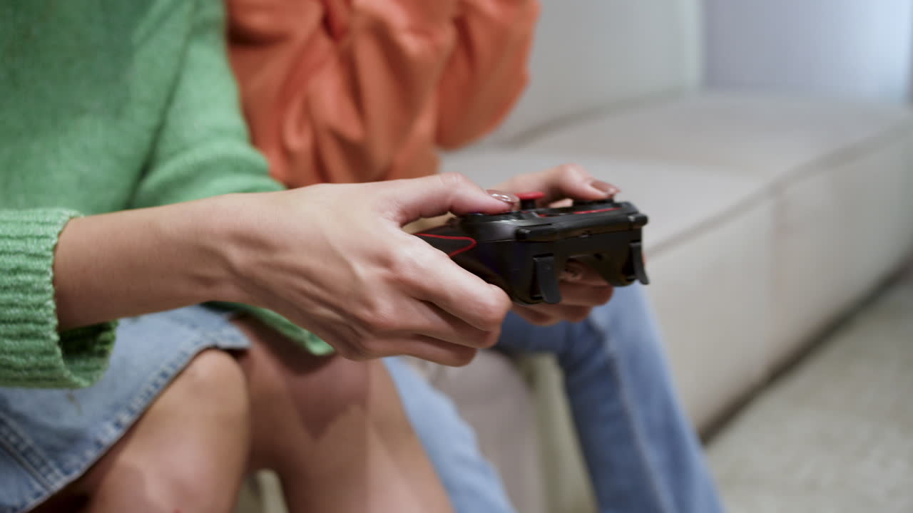 Friends playing videogames