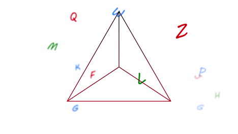 animación de letras coloridas y una red de conexiones sobre un fondo blanco