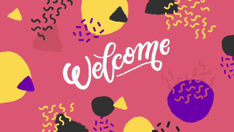 abstract graphic design background with 'welcome' text