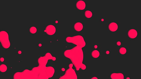 animación movimiento abstracto rojo líquido puntos negro salpicadura fondo