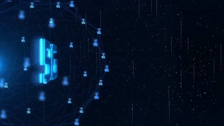 5G connectivity of digital data and conceptual futuristic information of internet of things IOT.