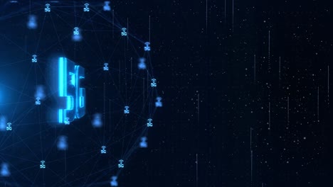5g connectivity of digital data and conceptual futuristic information of internet of things iot.