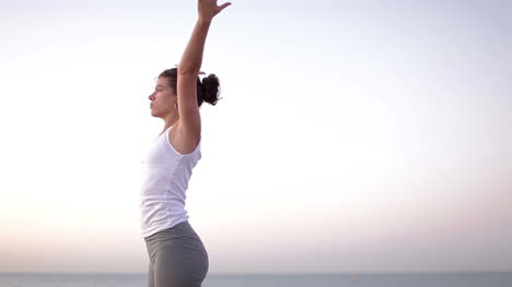 lady doing yoga stretches 10