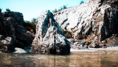 water level to the steep coastal cliffs of the coast of the sea lagoon