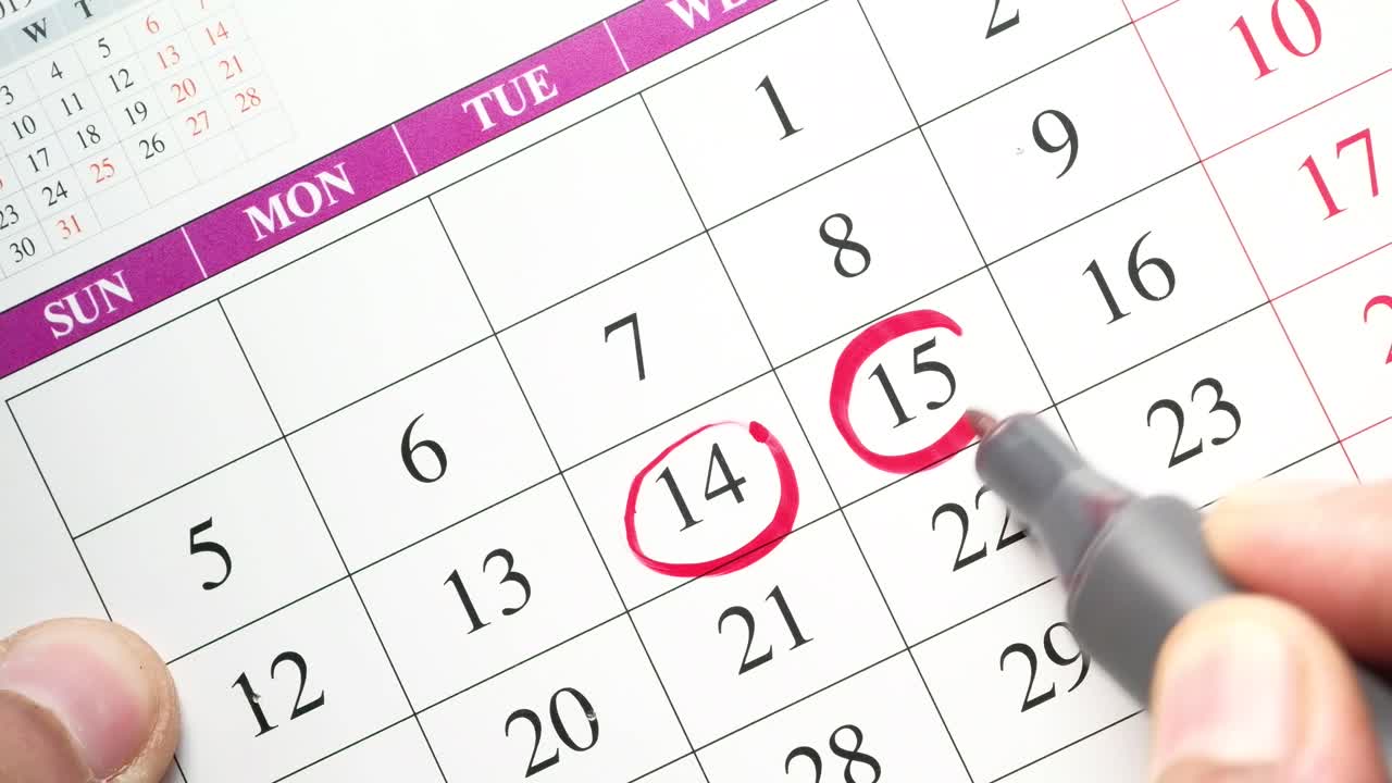 Marking Dates on a Calendar