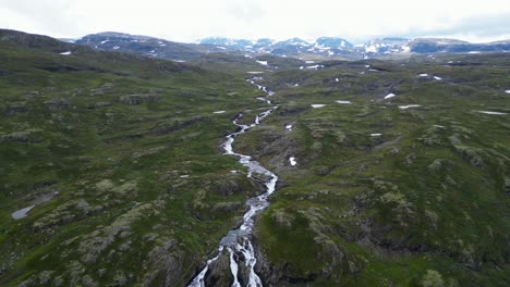 dramatic nature landscape in norway, hallingskarvet national park, viken - aerial