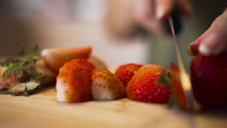 Cutting-Red-Strawberries-In-The-Kitchen