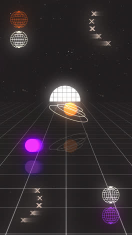 diseño de cuadrícula retro futurista