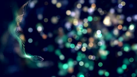 abstract background 3d render. chaotic particles with random size. twisted massive of particles. seamless loop
