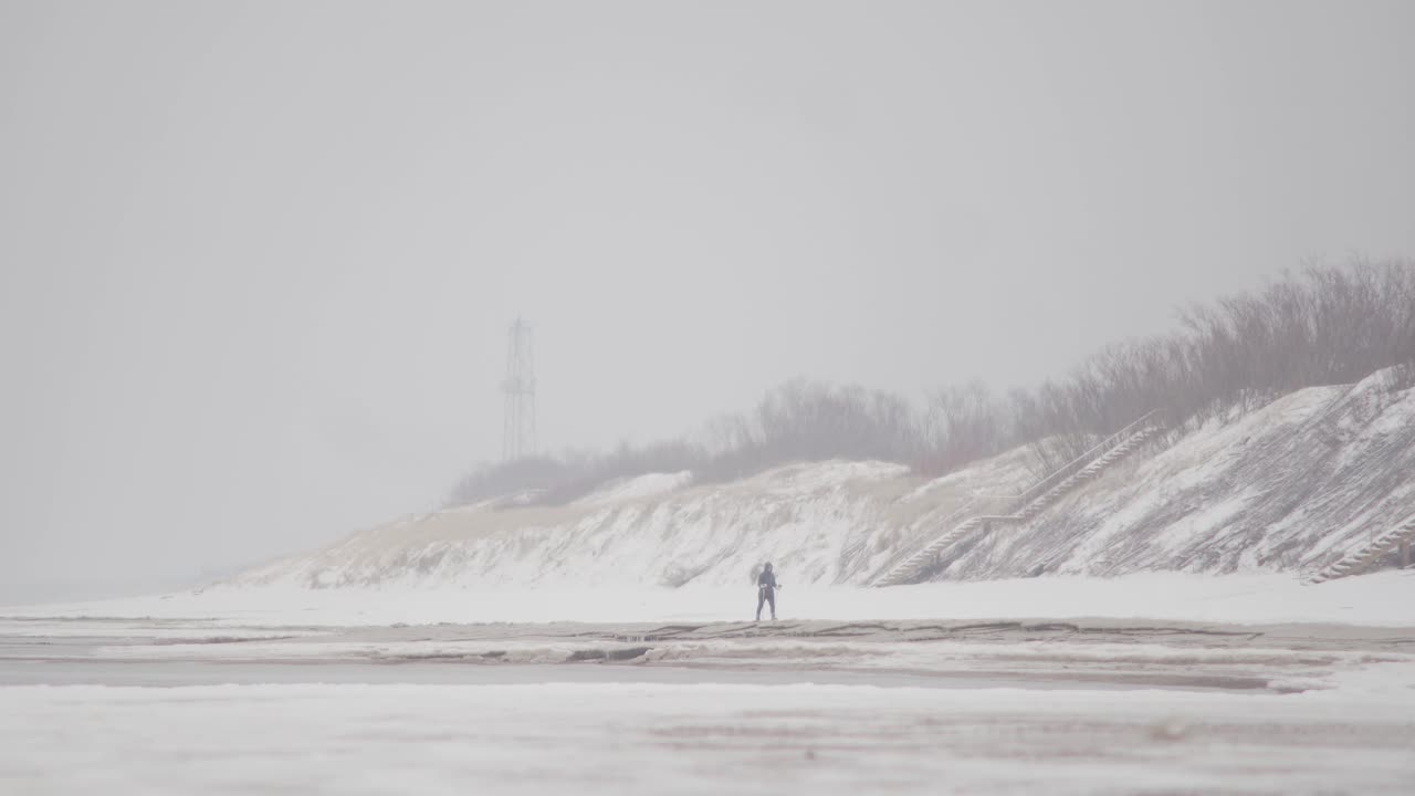 shot which captures winter atmosphere near Baltic sea