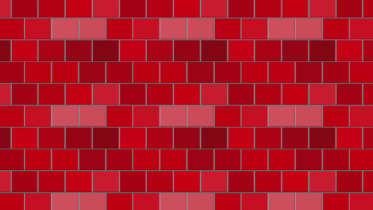 벽돌 벽. 벽돌벽 애니메이션. 움직이는 사각형