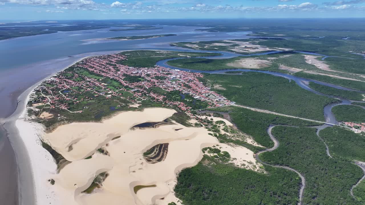 Tutoia Skyline At Tutoia In Maranhao Brazil. Nature Scenery. Brazilian Delta Of The Americas. Tutoia Skyline At Maranhao. Riverside City. Beach Landscape. Vacations Travel. Brazil Northeast