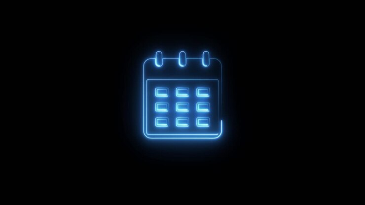 Neon Calendar Icon