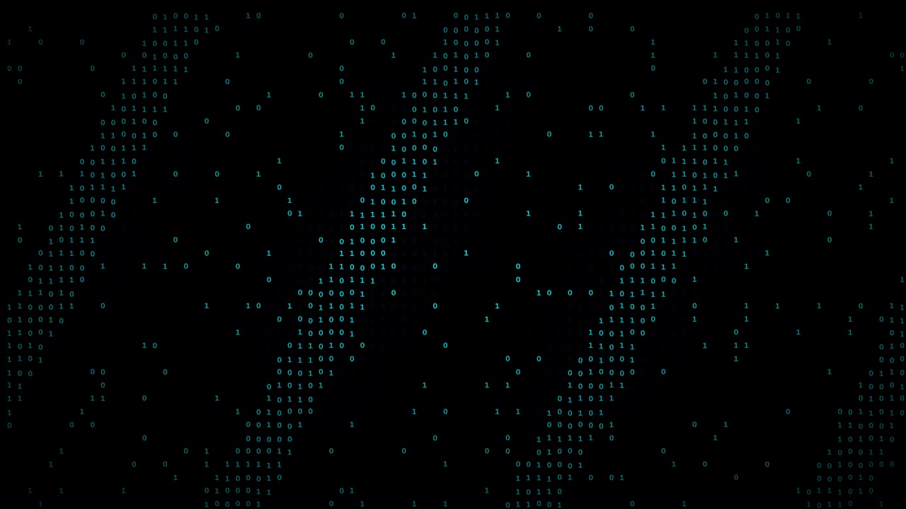 Abstract Digital Background with Flowing Binary Code