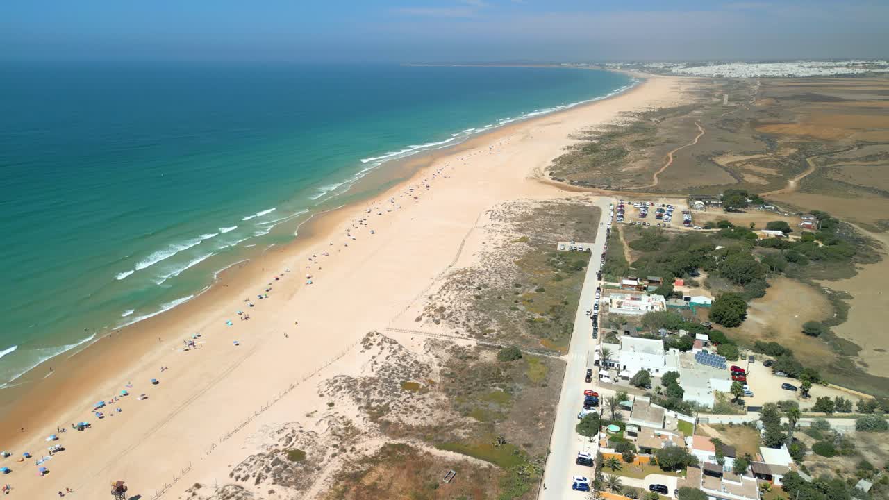 Aerial View of a Beautiful Beach with People