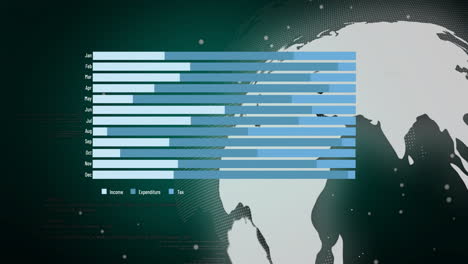 animación del procesamiento de datos digitales en todo el mundo