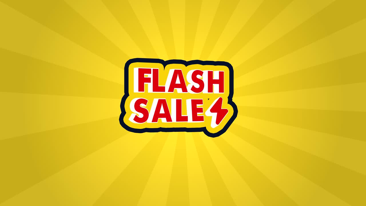 Testo per grafica in movimento per social media: Banner di offerte per vendite lampo per promozione marketing