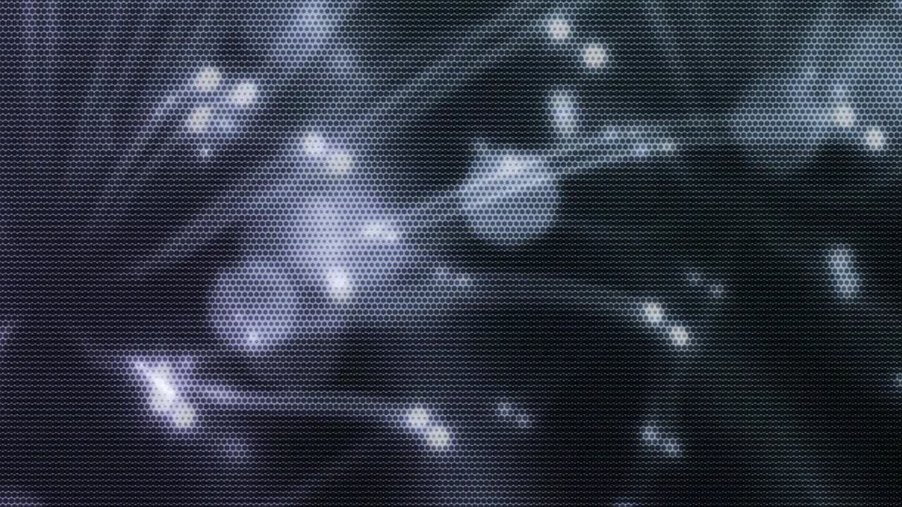 컴퓨터에 의해 생성된 애니메이션 모션 배경은 과학 생물학, 원자, 분자, 입자, 유전자, dna를 보여줍니다.