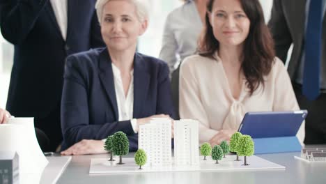 portrait of successful business team posing in office