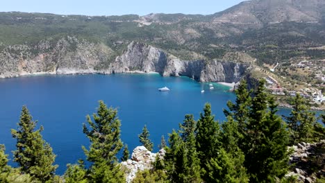 drone establisher, picturesque bay of asos, greece, stunning coast landscape