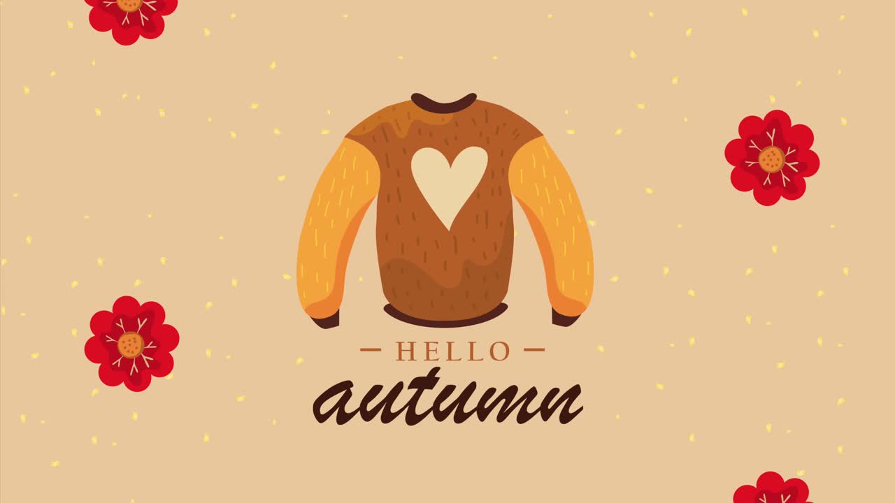 hello autumn lettering with
