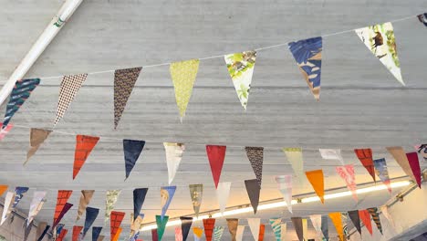 vibrant flags hanging in a festive arrangement