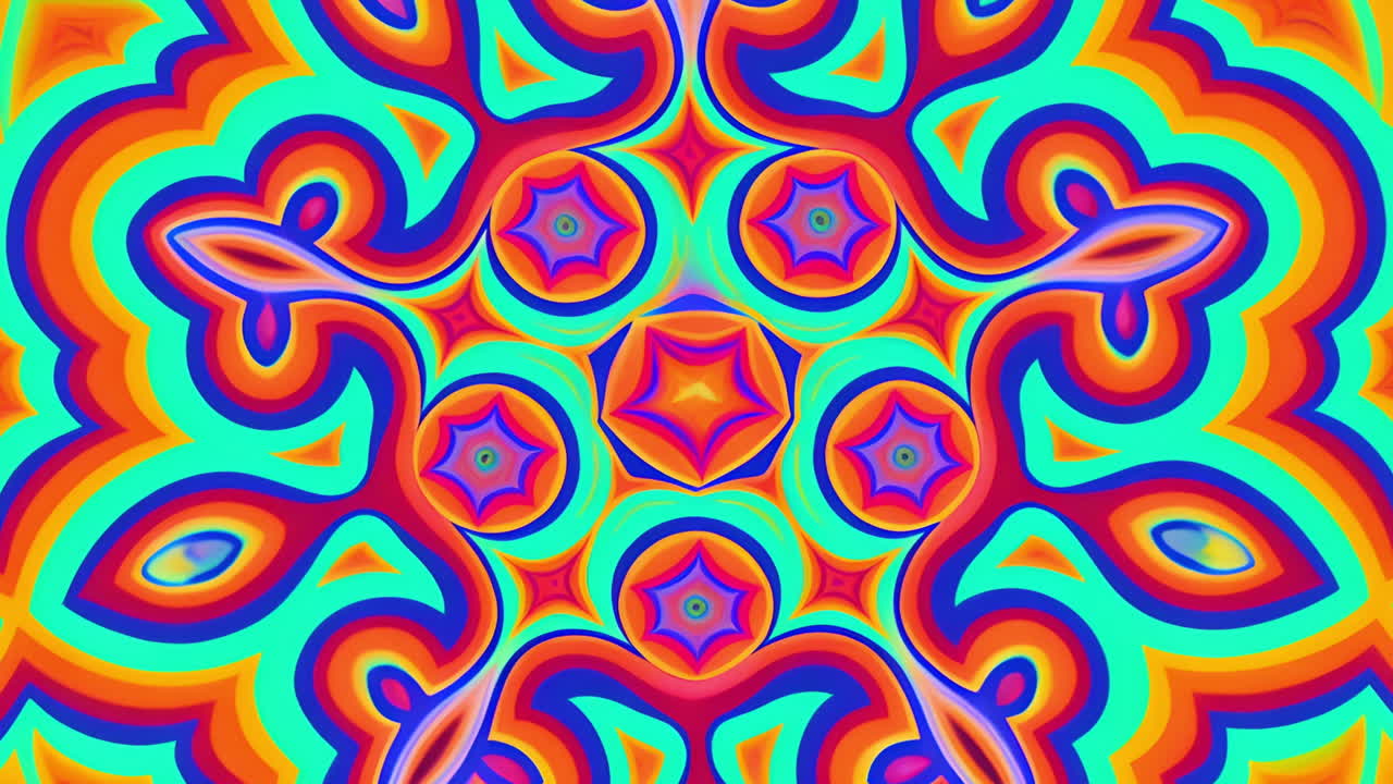 Colorful Psychedelic Kaleidoscope Pattern