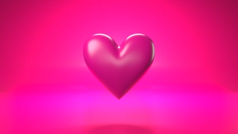 pulsing pink heart shape object on pink background.