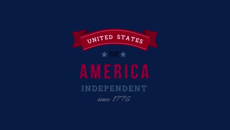 Estados-Unidos-De-América,-Independiente-Desde-1776-Texto-En-Banner