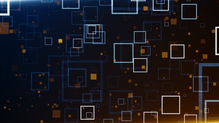 Particles blue orange event game trailer titles cinematic concert stage background loop