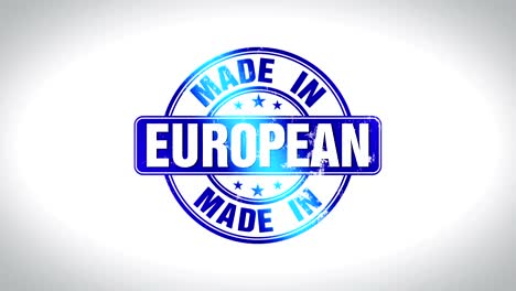 made in european word 3d animated wooden stamp animation