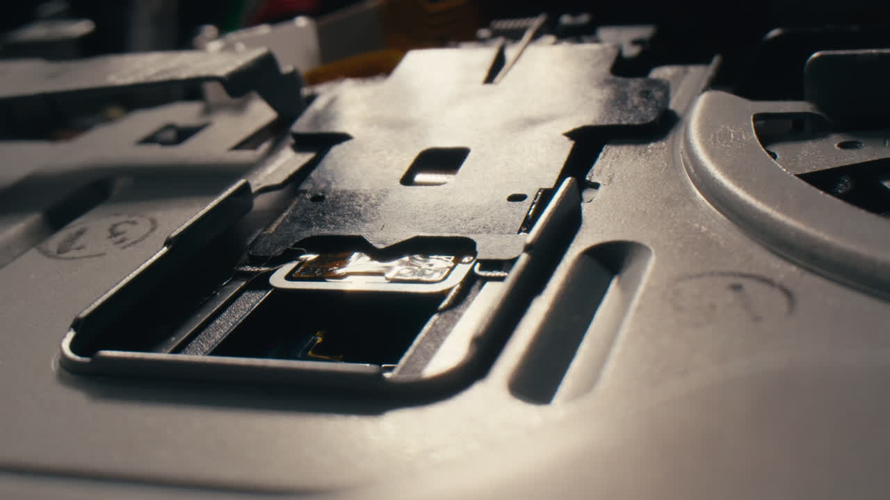 Floppy disc FDD close up, Using diskette for old PC computer macro. Archive programme or Music recorder, playing retro computer games. Vintage device for office, obsolete technology. . High quality 4k footage